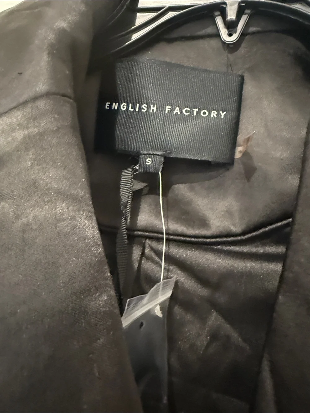 English Factory Cropped Black Blazer Jacket